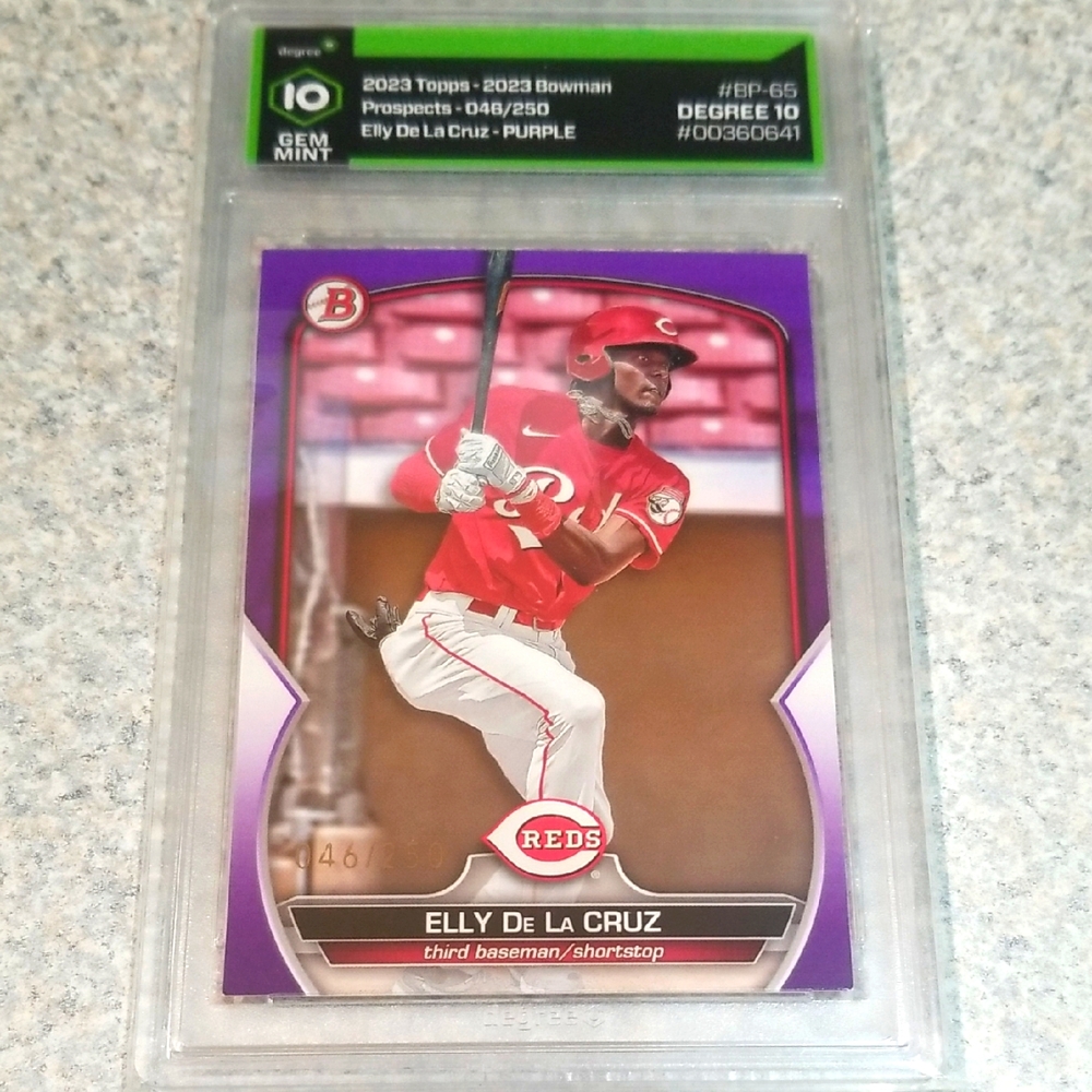 2023 Bowman Prospects Purple Elly De La Cruz 046/250 Gem Mint 10.